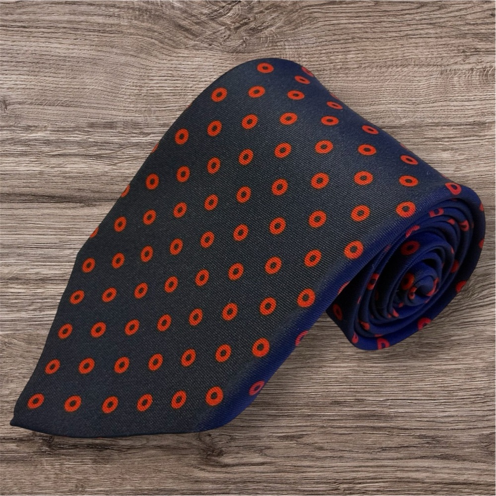 Vintage 50s 60s Wembley Necktie Mod Circle Polka Dot Print Tie